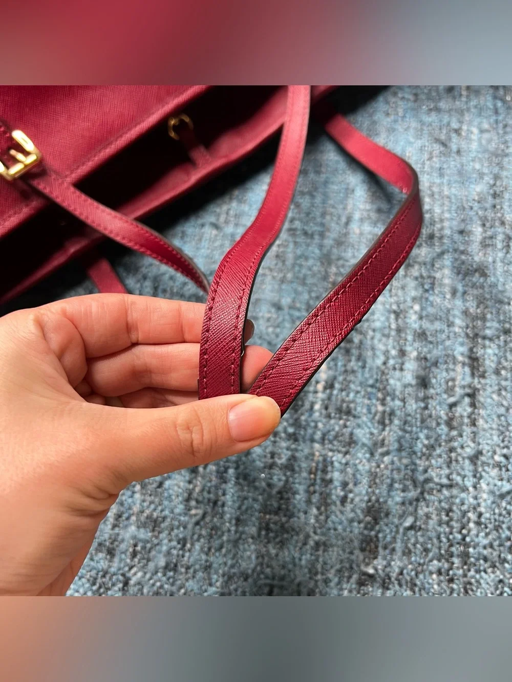 Michael Kors Jet Set Travel Tote Bag in Red Leather Multi-Function Shoulder Bag